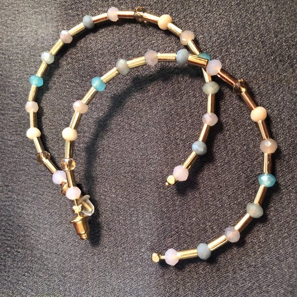 Hudson's Bay Shades of Sea Double-Layer Stone Necklace and Earrings Set. - Picture 7 of 10